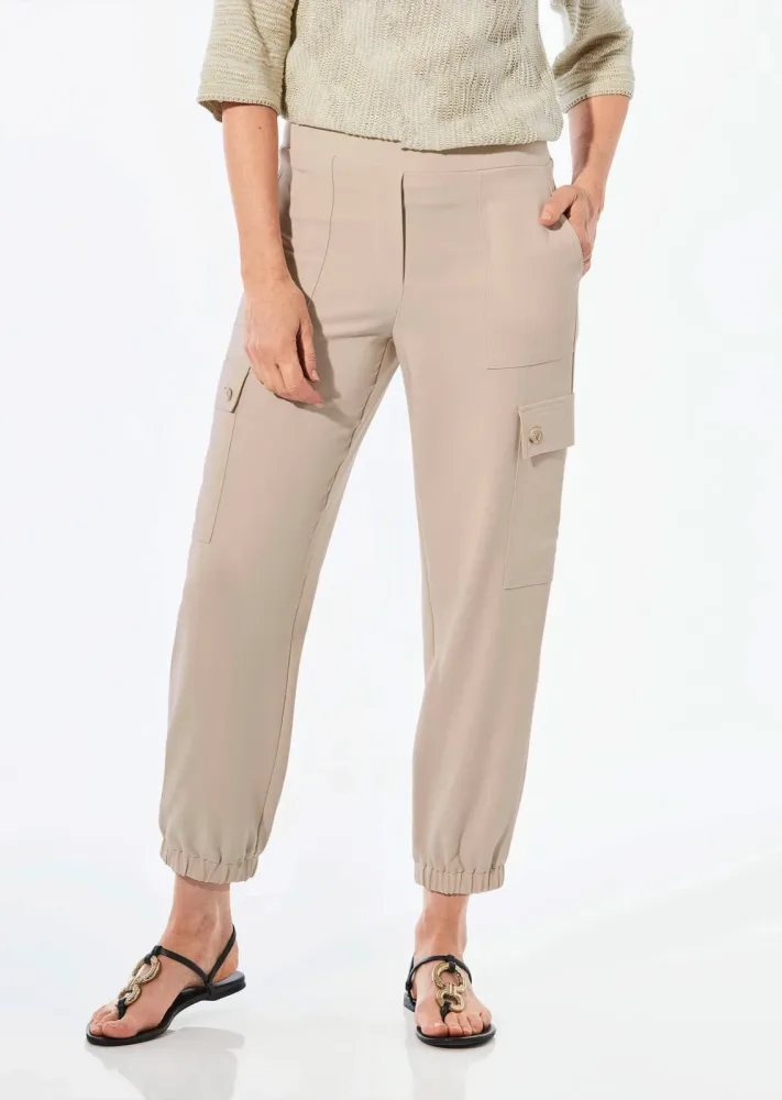 Cargohose SARA mit Taschen - beige - Gr. 255 von Goldner Fashion