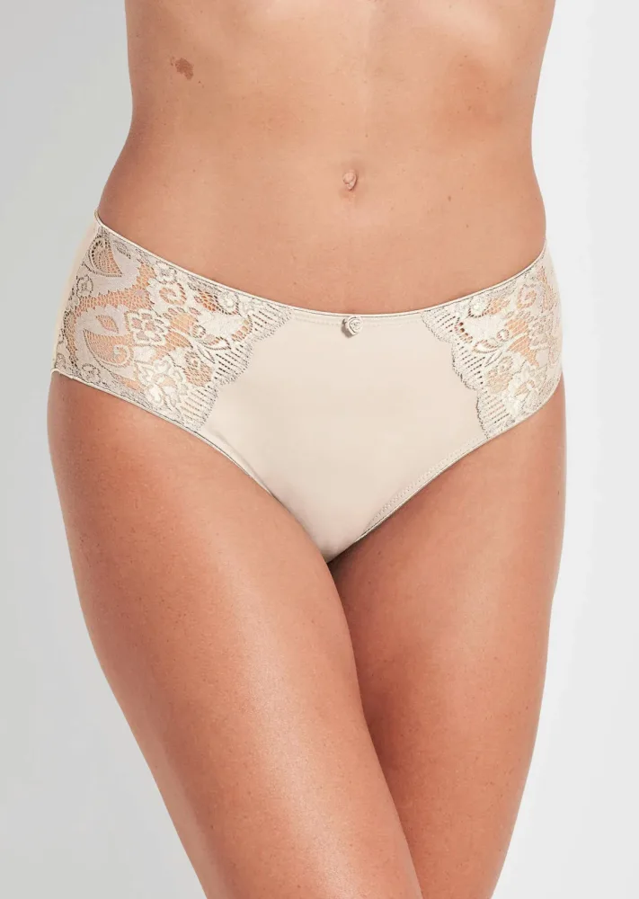 Taillenslip mit Spitze - cremeweiss - Gr. 46 von Goldner Fashion
