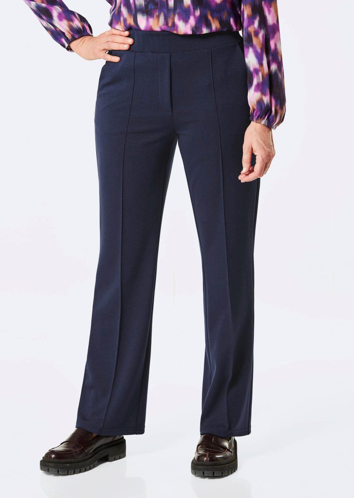 Jerseyhose VERA mit Biesen - marine - Gr. 205 von Goldner Fashion