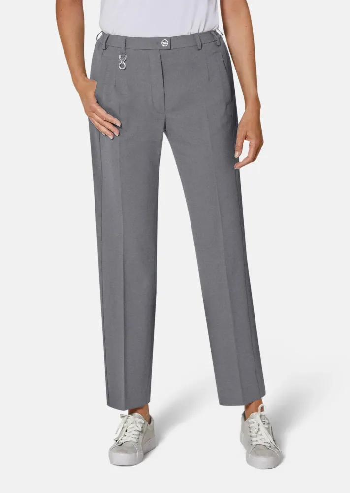 Trevira-Schurwollhose CARLA - grau / méliert - Gr. 21 von Goldner Fashion