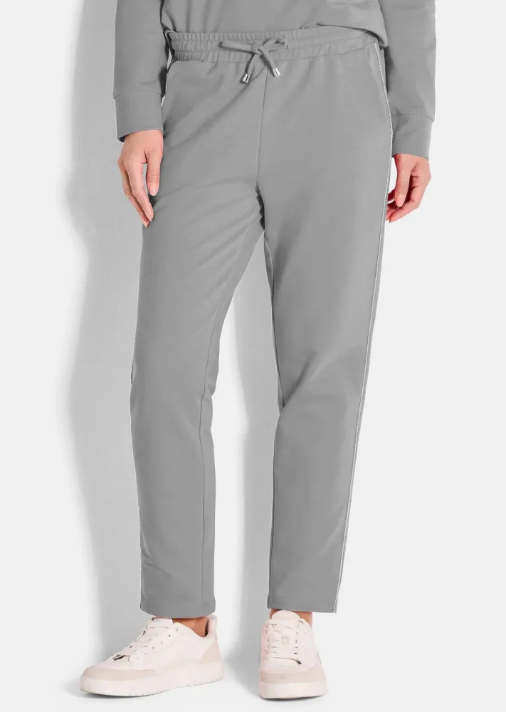 Freizeithose mit Glitzerband - grau - Gr. 20 von Goldner Fashion