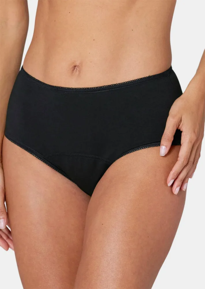 Hüftslip mit integrierten Wäscheschutz - schwarz - Gr. S von Goldner Fashion