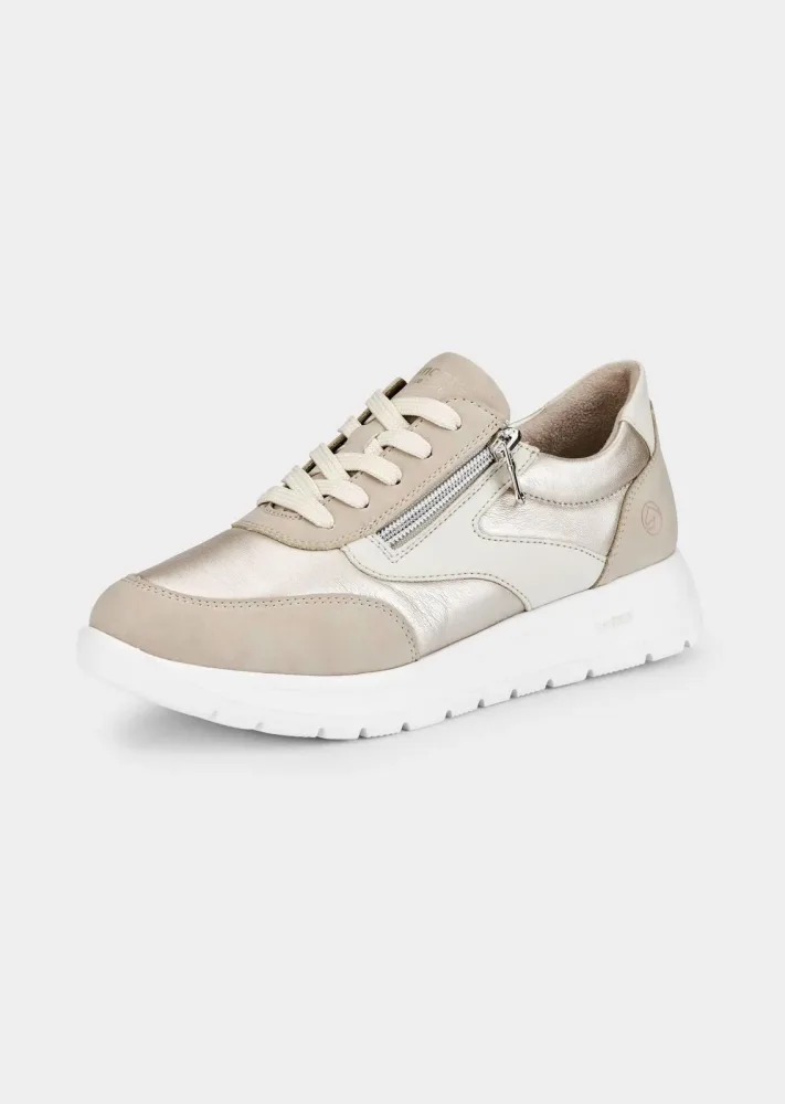 Sneaker in Matt/Glanz-Optik - beige - Gr. 40 von Goldner Fashion