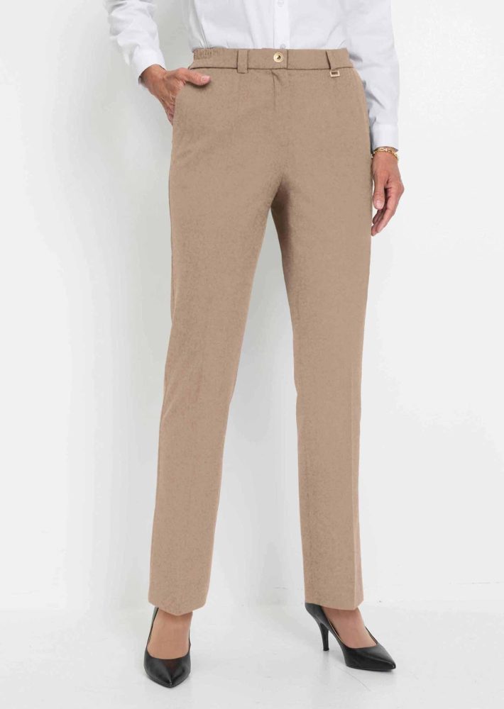 Bequeme Hose LOUISA mit Bügelfalte - beige - Gr. 19 von Goldner Fashion