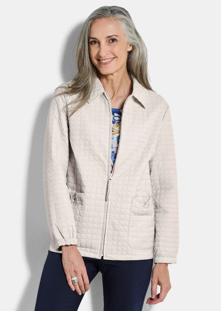 Jacke mit Waffelstepp - stein - Gr. 19 von Goldner Fashion