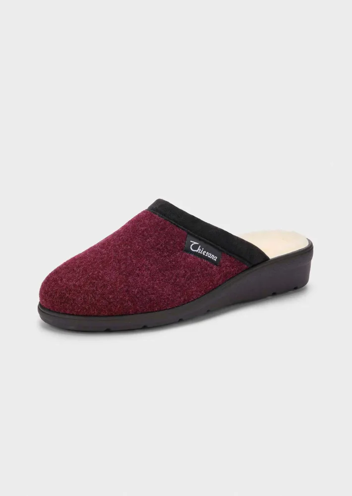 Pantoffeln mit Schurwollfutter - bordeaux - Gr. 38 von Goldner Fashion
