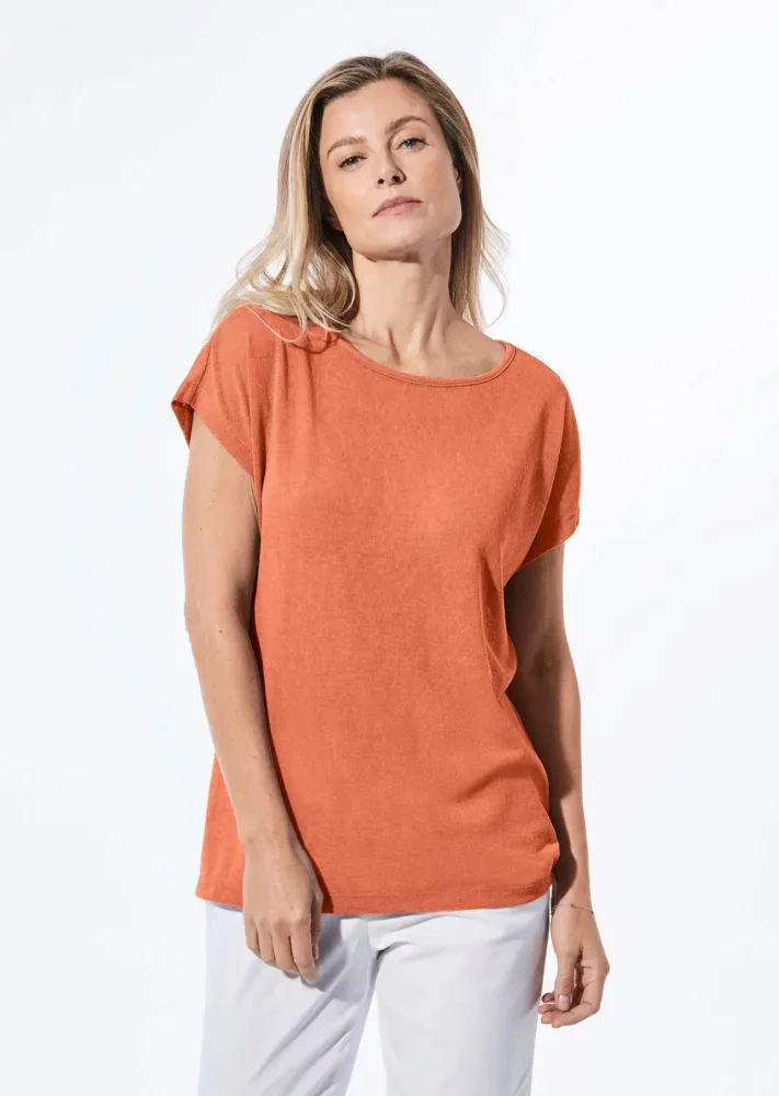 Shirt in Leinenoptik - orange - Gr. 24 von Goldner Fashion