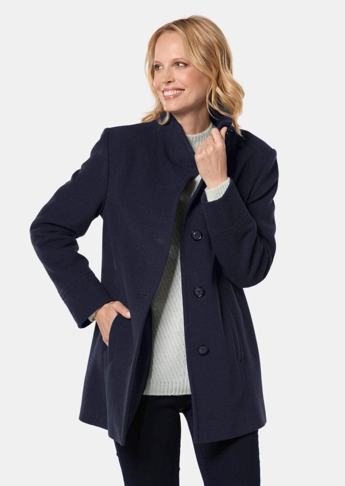 Unentbehrliche Wolljacke mit feinen Details - marine - Gr. 21 von Goldner Fashion