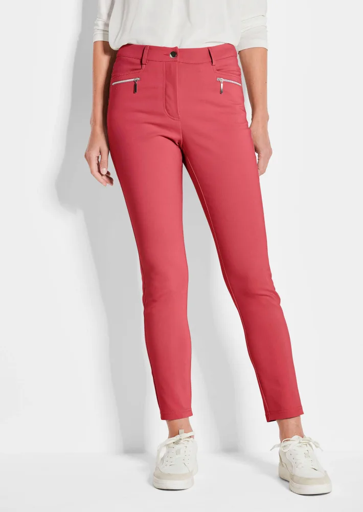 Bauchweghose BELLA mit schmalem Bein - rot - Gr. 19 von Goldner Fashion