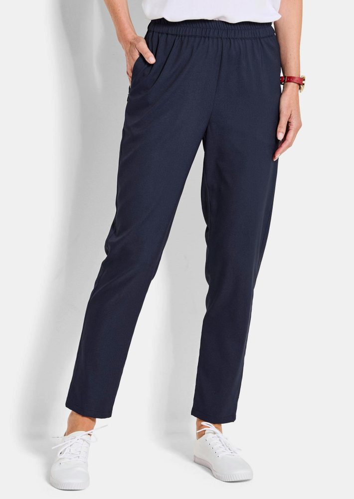 Hose SARA mit Reissverschlusstaschen - marine - Gr. 52 von Goldner Fashion