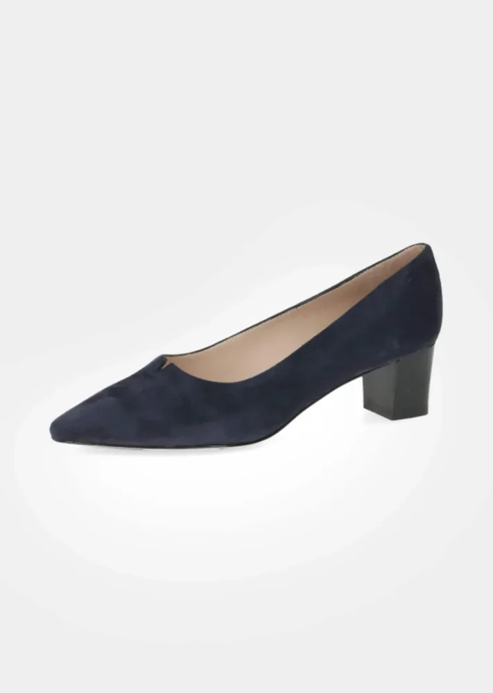 Pumps aus echtem Veloursleder - marine - Gr. 7,5 von Goldner Fashion