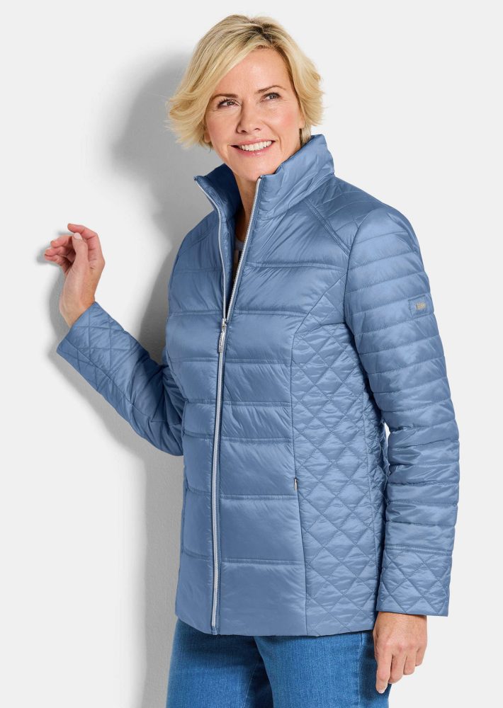 Steppjacke mit Reissverschlusstaschen - blau - Gr. 21 von Goldner Fashion