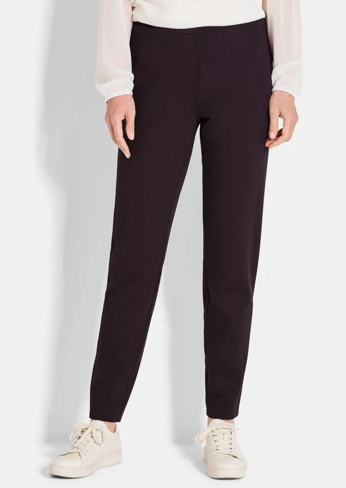 Extra schmale Jerseyhose BELLA mit Schlupfbund - aubergine - Gr. 265 von Goldner Fashion
