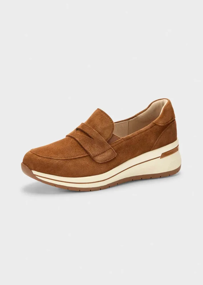 Slipper aus echtem Wildleder - cognac - Gr. 36 von Goldner Fashion