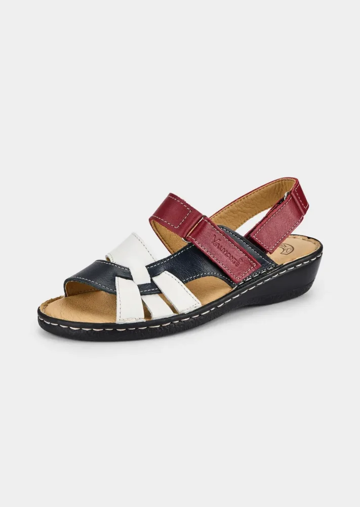 Maritime Sommersandalen - marine / rot / weiss - Gr. 36 von Goldner Fashion