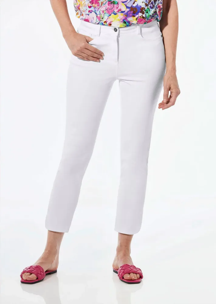 Hose im 5-Pocket-Stil - weiss - Gr. 225 von Goldner Fashion