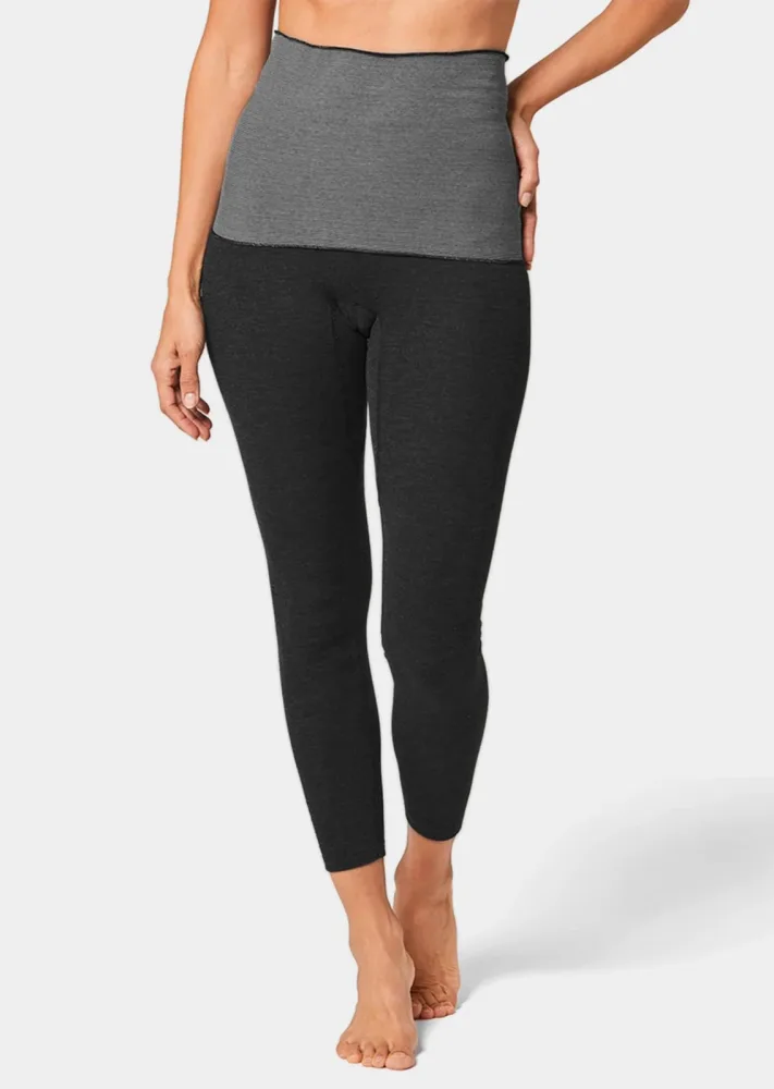 Thermo Damen-Unterwäsche Nierenwärmer - grau / geringelt - Gr. XL von Goldner Fashion