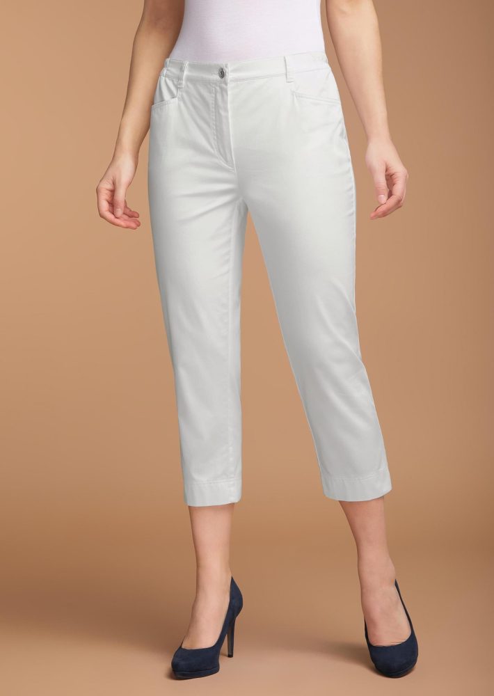 7/8-Baumwollhose Klassik-Schnitt - cremeweiss - Gr. 26 von Goldner Fashion