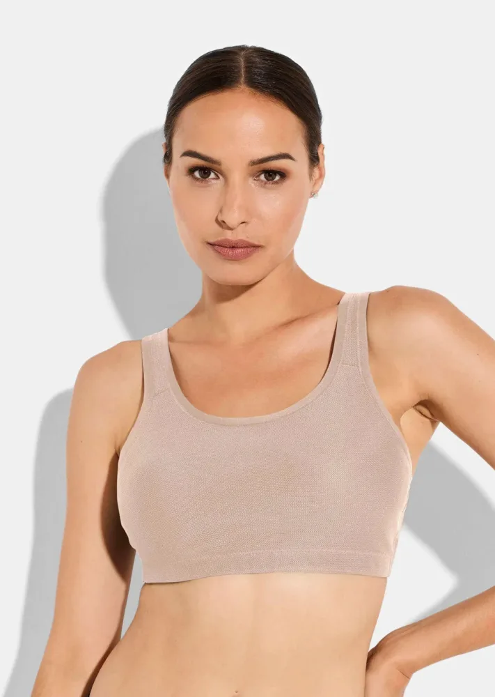 Sport-Bustier mit Y-Rücken - beige - Gr. M von Goldner Fashion