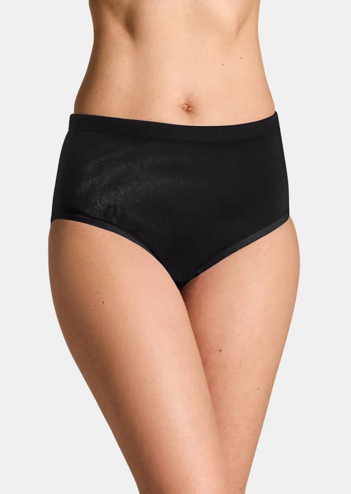 Baumwoll-Taillenslip im Mehrfachpack - schwarz - Gr. 36 von Goldner Fashion