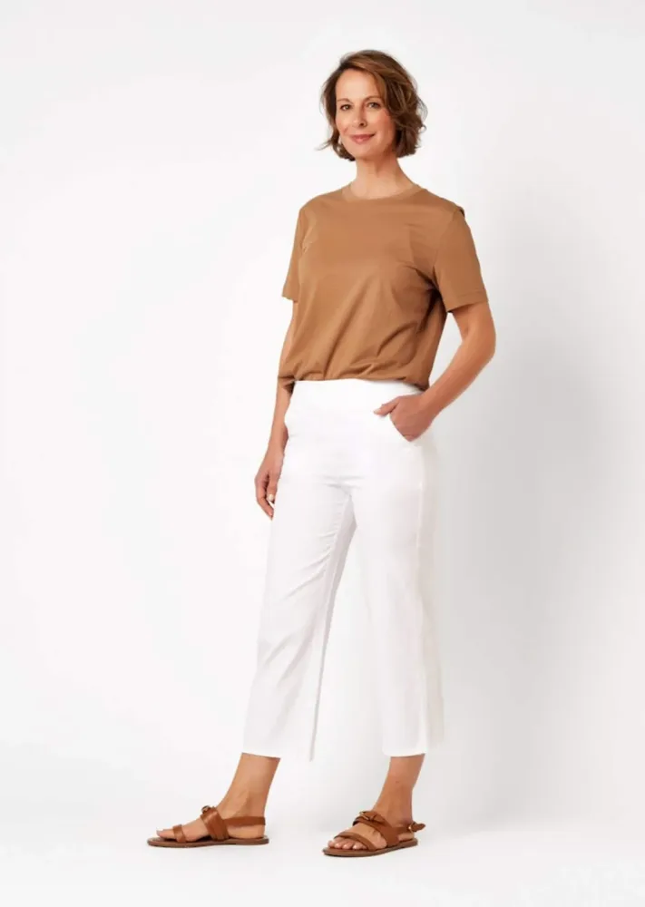 Sommerhose in 3/4-Länge - weiss - Gr. 38 von Goldner Fashion