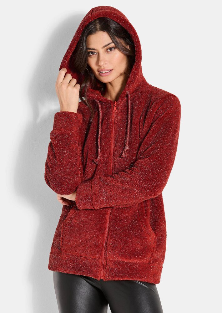 Kuschelige Flausch-Freizeitjacke - rostrot - Gr. 38 von Goldner Fashion