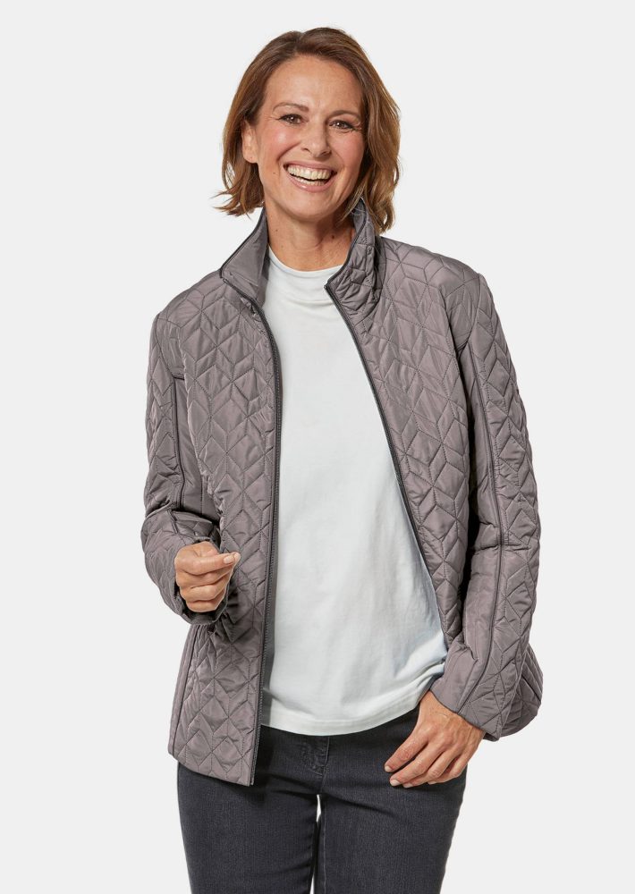 Leicht wattierte Steppjacke - grau / anthrazit - Gr. 21 von Goldner Fashion