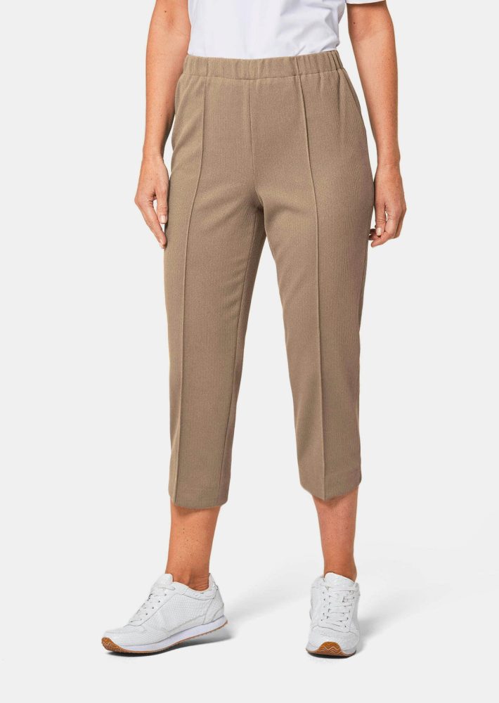 Bequeme 7/8-Rippenhose CARLA - beige - Gr. 21 von Goldner Fashion