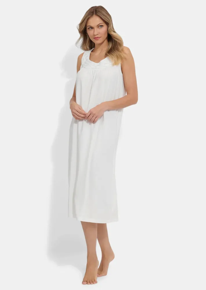 Längeres Nachthemd mit Rüschen - cremeweiss - Gr. 44 von Goldner Fashion