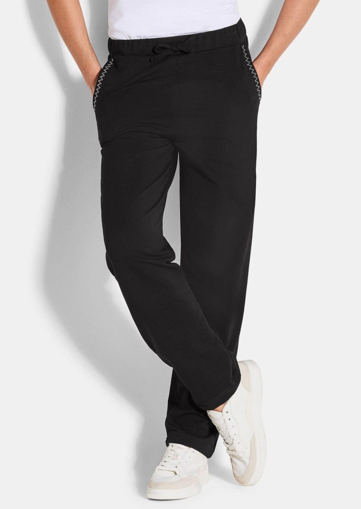 Jogginghose mit verzierten Taschen - schwarz - Gr. 44 von Goldner Fashion