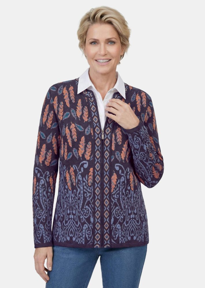 Strickjacke - bunt / gemustert - Gr. 21 von Goldner Fashion