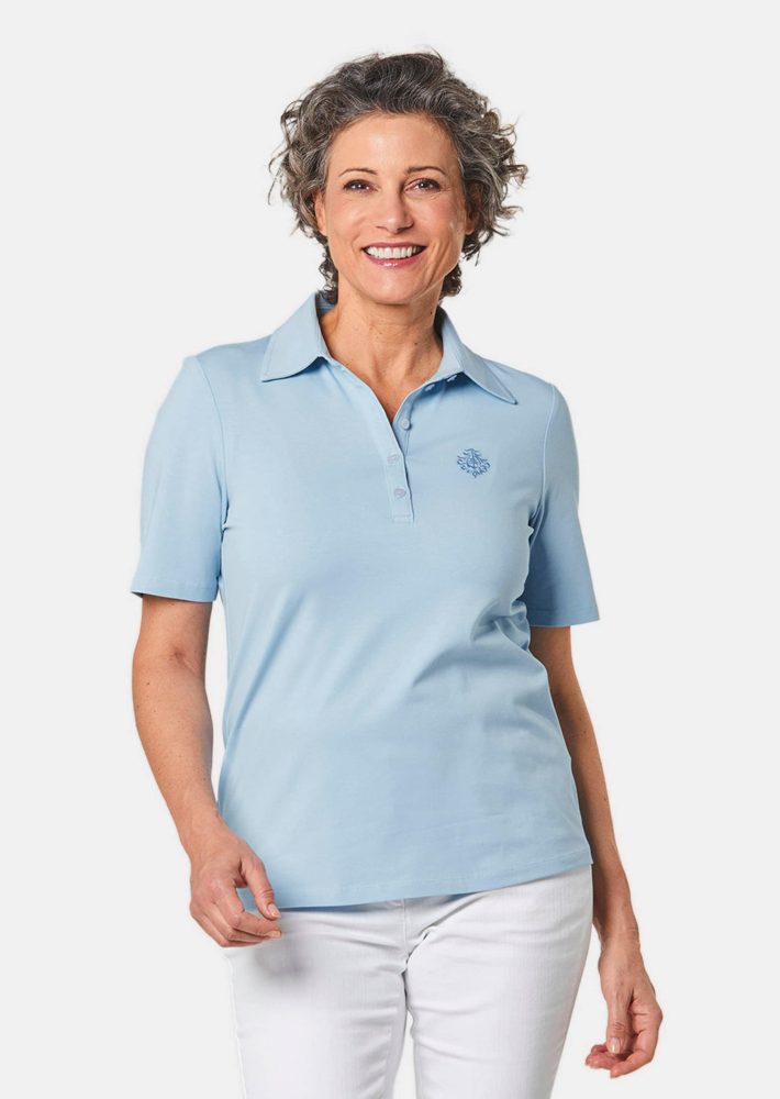 Stretchbequemes Poloshirt - hellblau - Gr. 42 von Goldner Fashion