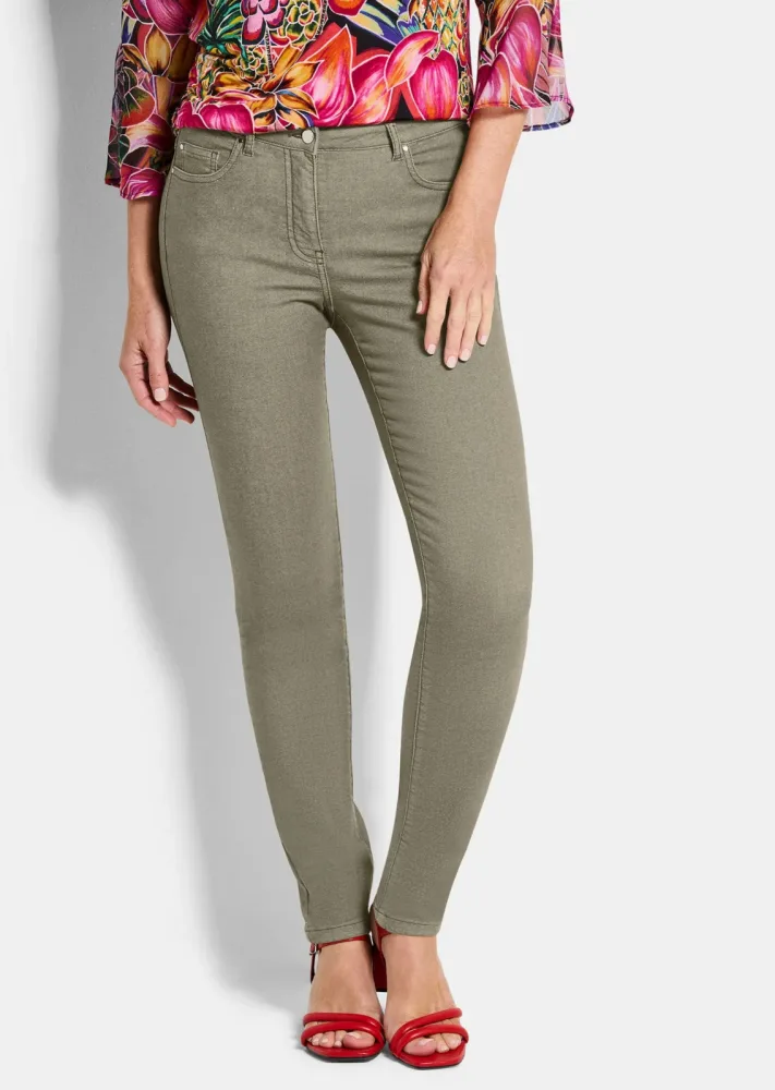 Super-Stretch-Jeans BELLA - khaki - Gr. 23 von Goldner Fashion
