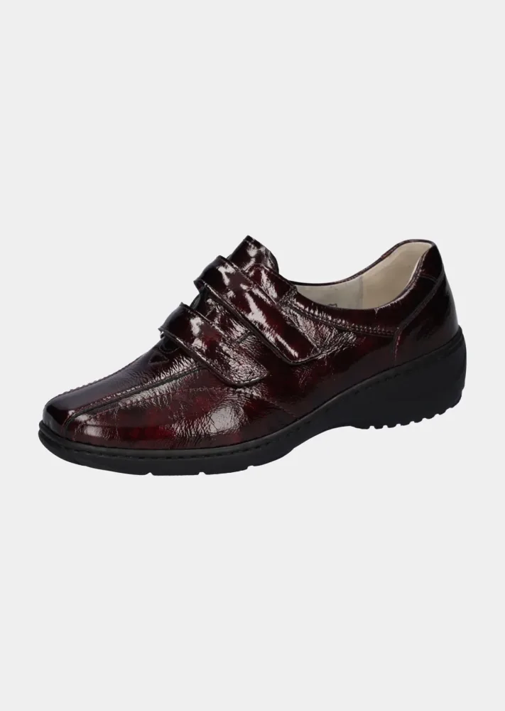 Halbschuhe mit verstellbarem Klettverschluss - bordeaux - Gr. 37,5 von Goldner Fashion
