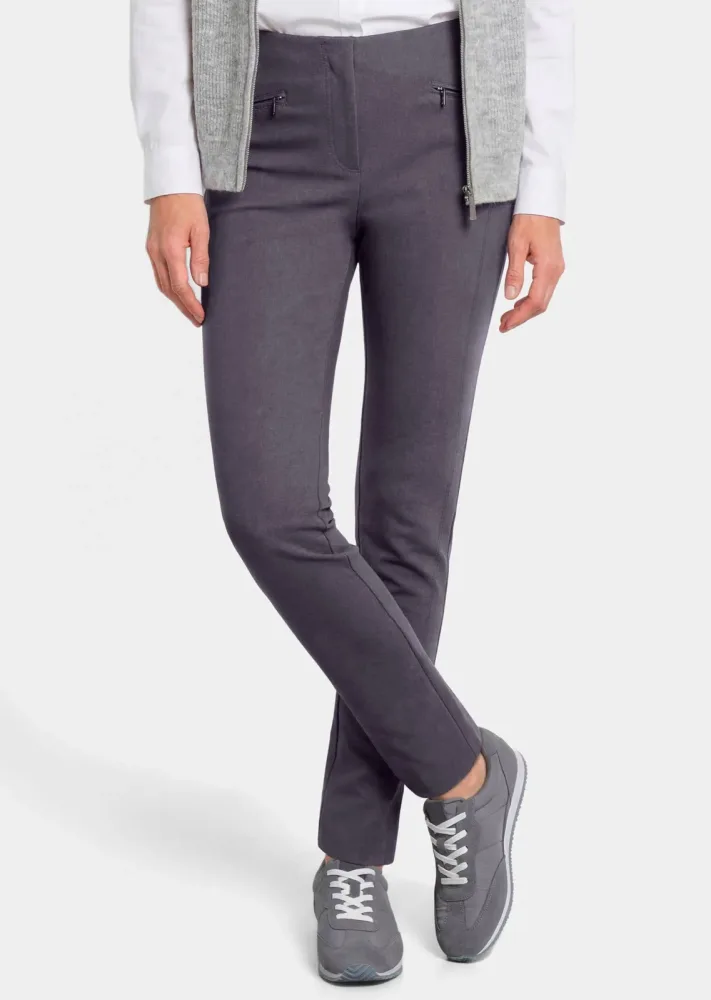 Schmale Bengalinhose LOUISA innen angeraut - anthrazit - Gr. 19 von Goldner Fashion
