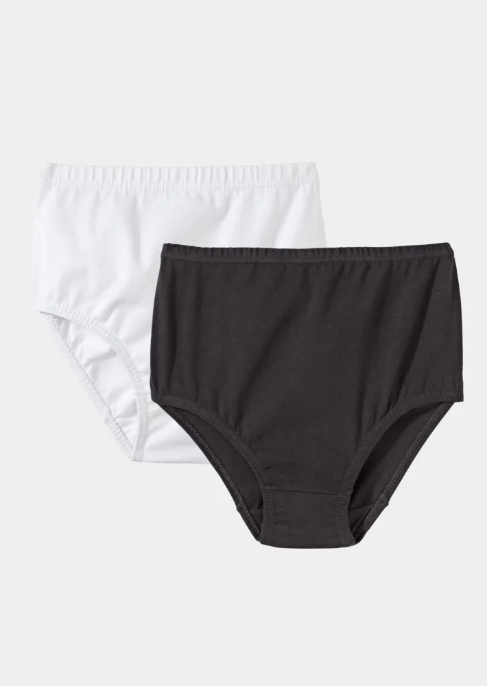 Baumwoll-Taillenslip im Mehrfachpack - schwarz / weiss - Gr. 40 von Goldner Fashion