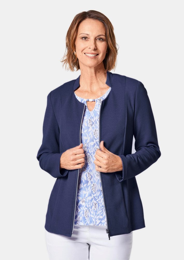 Blazer in leicht elastischer Qualität - marine - Gr. 21 von Goldner Fashion
