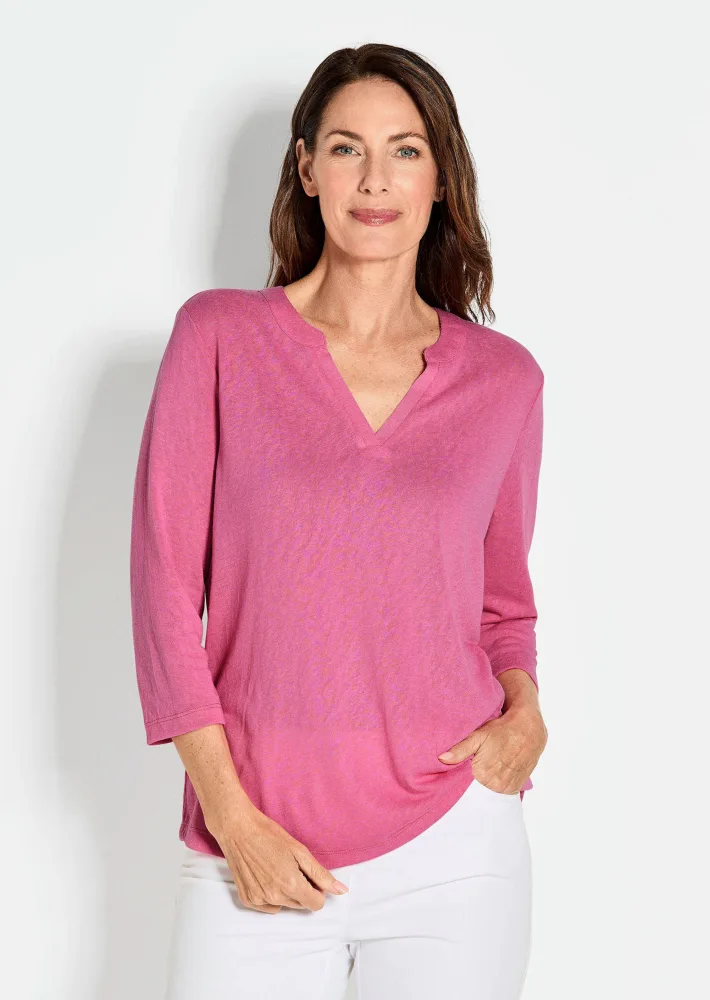 Shirt aus luftigem Viskosejersey - pink - Gr. 25 von Goldner Fashion