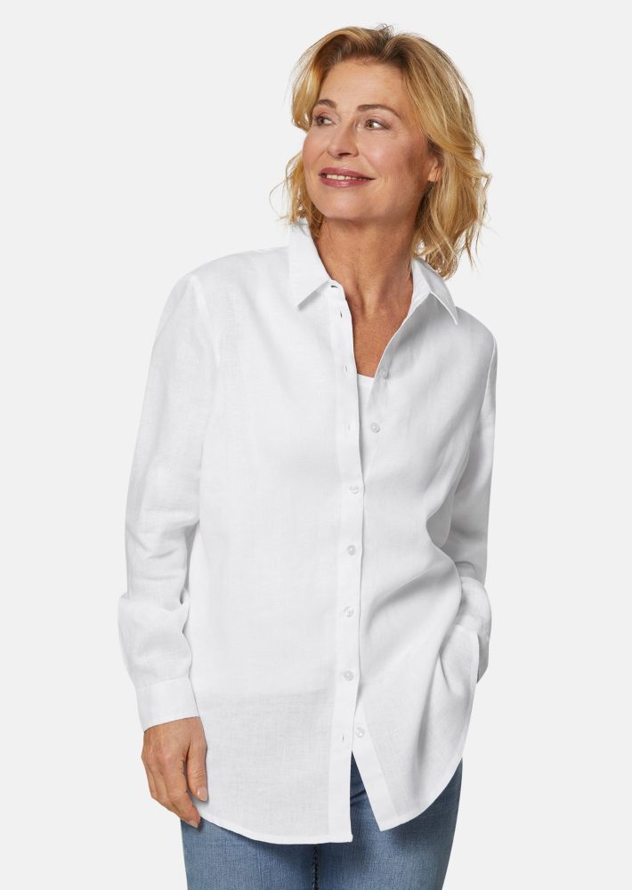 Leinenbluse - weiss - Gr. 20 von Goldner Fashion