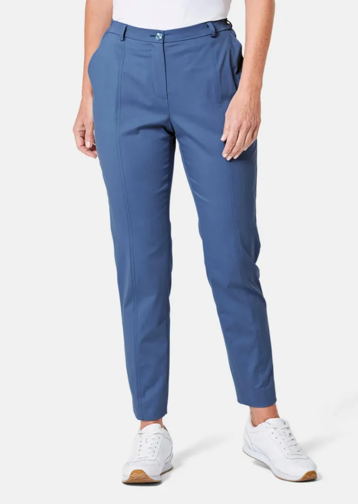 Bequeme Satinhose LOUISA COMFORT+ - blau - Gr. 19 von Goldner Fashion