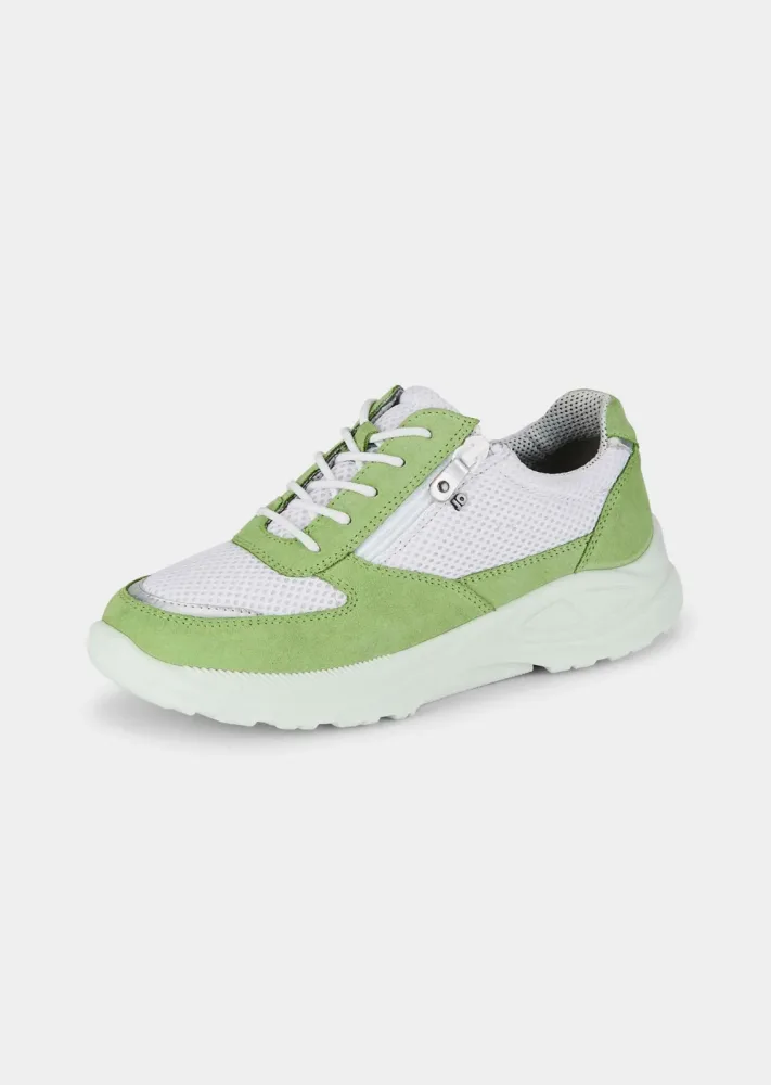 Sneaker mit herausnehmbarem Fußbett - grün / weiss - Gr. 40 von Goldner Fashion