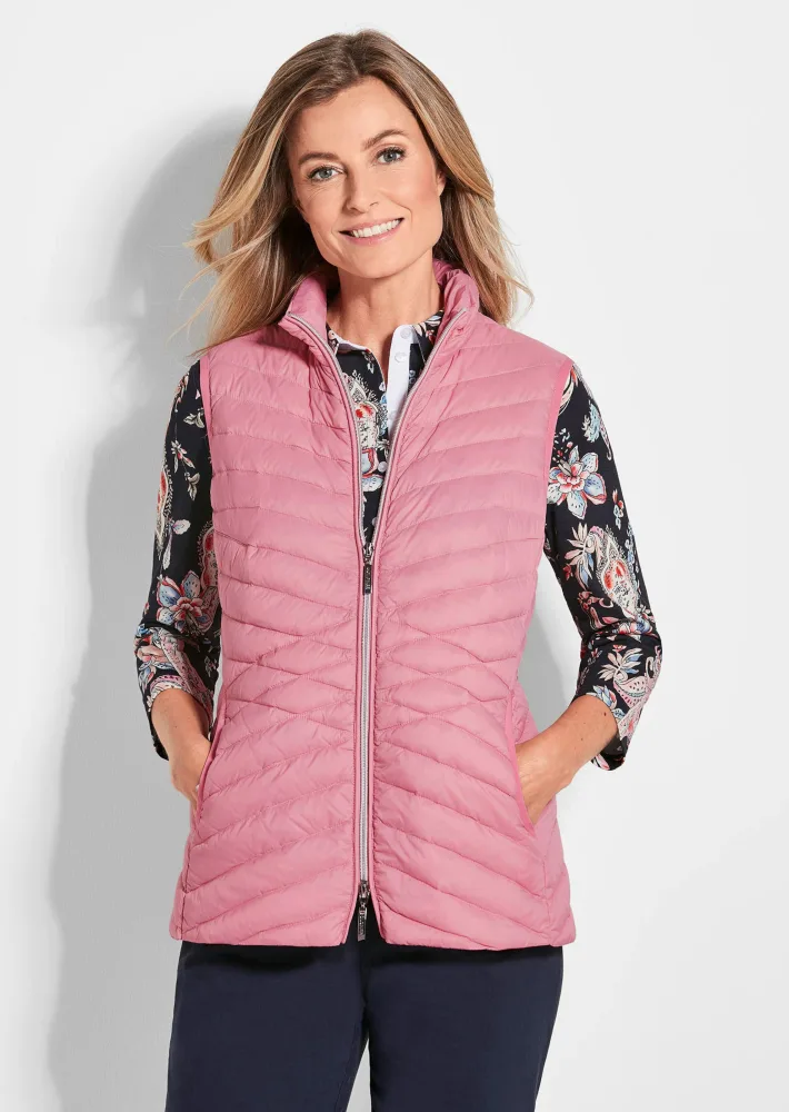 Steppweste aus leichter Daune - rosé - Gr. 19 von Goldner Fashion