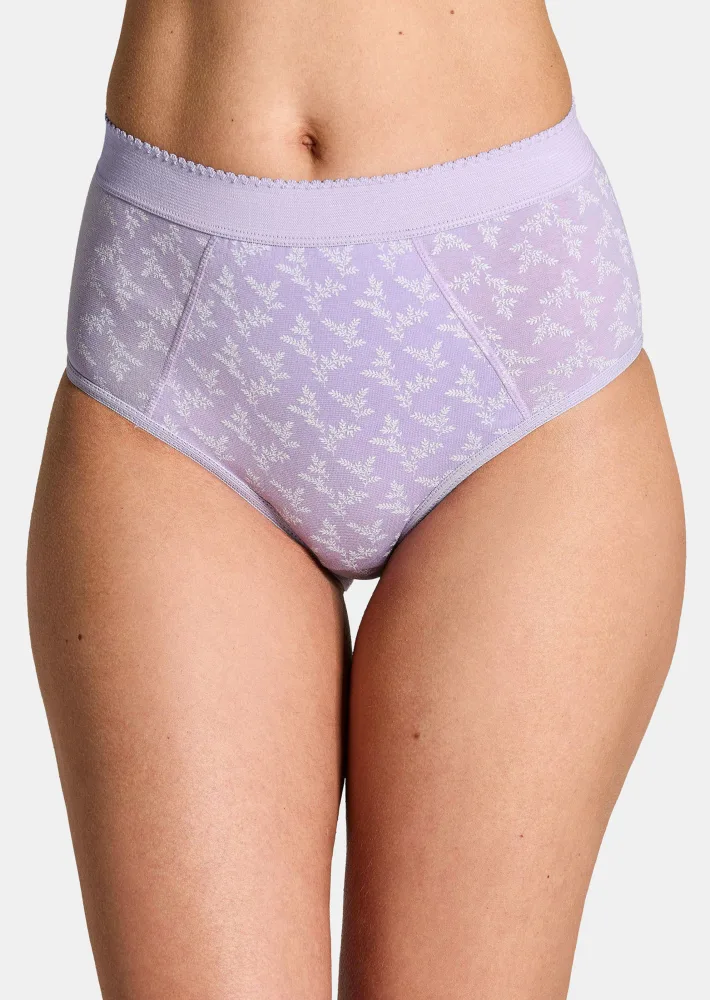 Baumwoll-Bauchwegslip im Mehrfachpack - flieder / weiss - Gr. 36 von Goldner Fashion