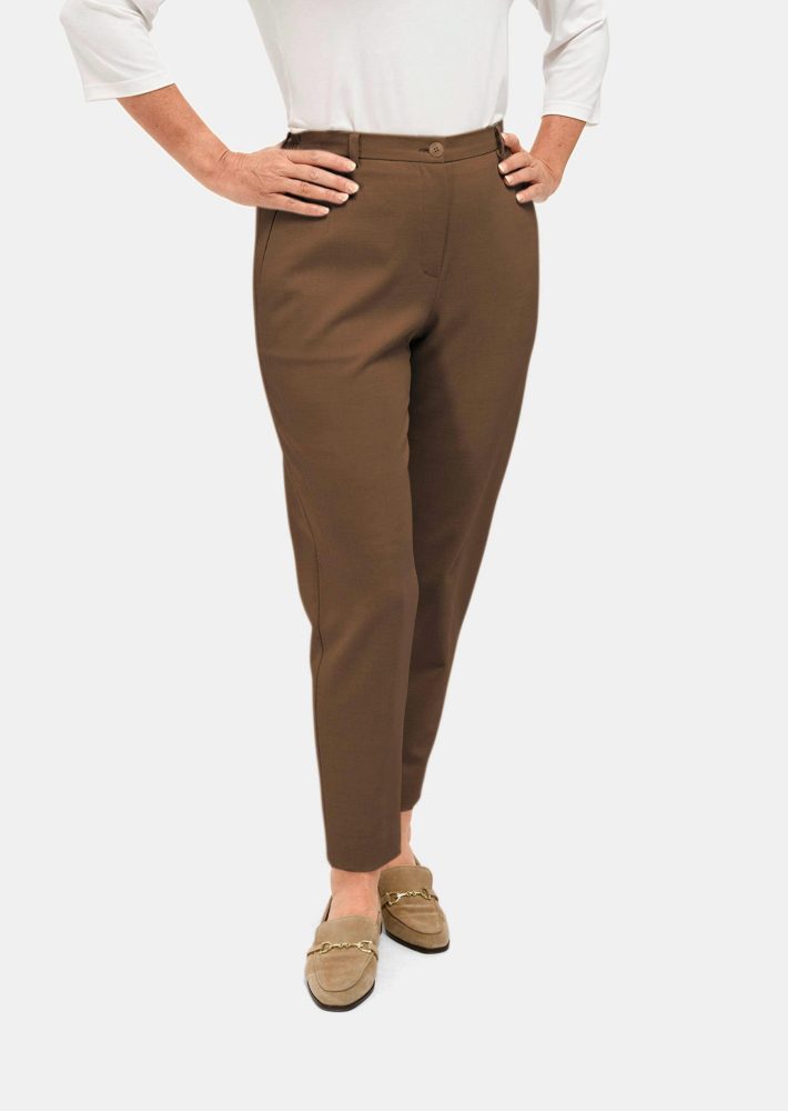 Trageangenehme Rippenhose Comfort-Schnitt - braun - Gr. 22 von Goldner Fashion