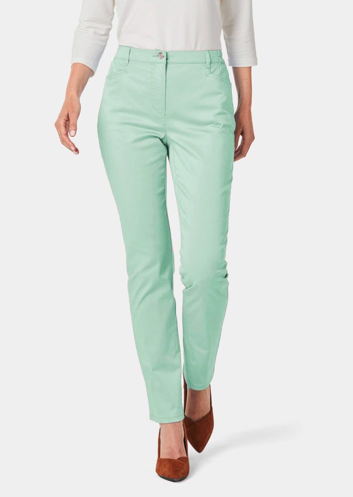Satin-Baumwollhose LOUISA COMFORT+ - mint - Gr. 46 von Goldner Fashion