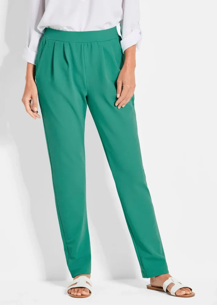Weite Schlupfhose SARA in Crêpe-Qualität - smaragd - Gr. 21 von Goldner Fashion