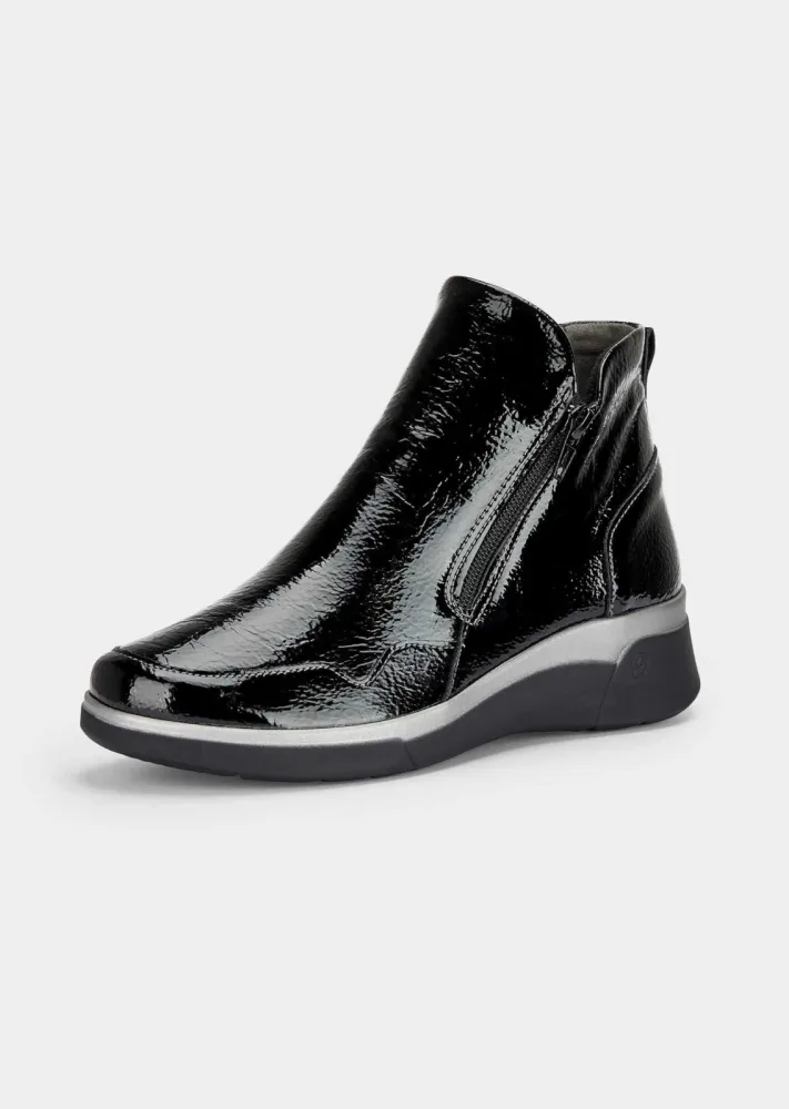 Stiefeletten in Lack-Optik - schwarz - Gr. 39 von Goldner Fashion