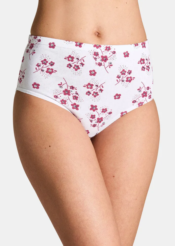 Baumwoll-Taillenslip im Mehrfachpack - weiss / pink - Gr. 40 von Goldner Fashion