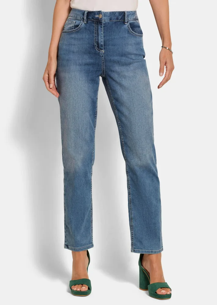 Jeanshose CARLA in geradem Schnitt - hellblau - Gr. 26 von Goldner Fashion
