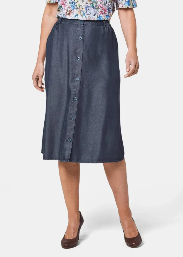 Tencel-Jupe - marine - Gr. 24 von Goldner Fashion